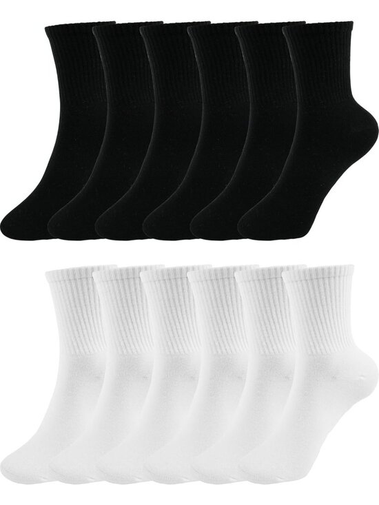 Accessories - Cute Cotton Crew Socks for Women - Soft Casual Calf Socks, 6 Pairs, Size 5-10